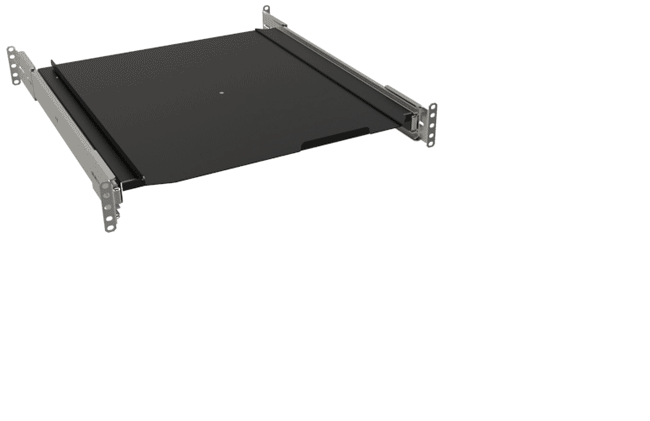 2 Pack Vented Cantilever Keyboard Server Shelf - 19" 1U 15" Deep Steel Rack Mount