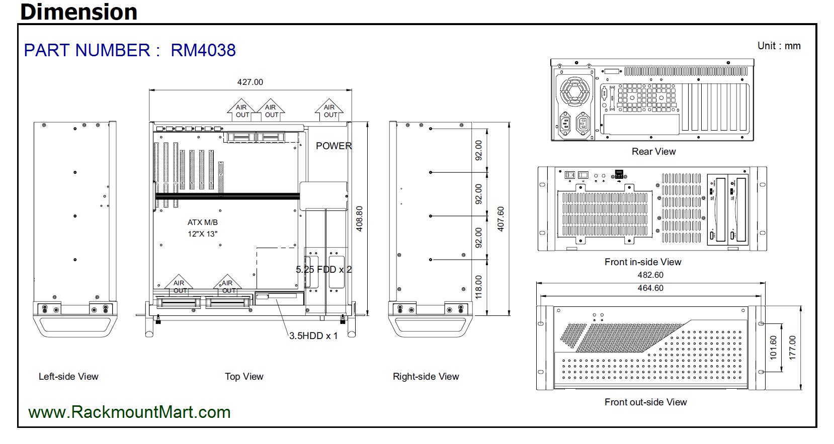 19 Standard 2U Rackmount Server Chassis Deep Bays Fans 47 OFF